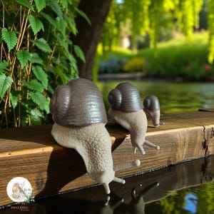 Ceramic Snail Garden Statue: Miniature Fairy Garden Decor