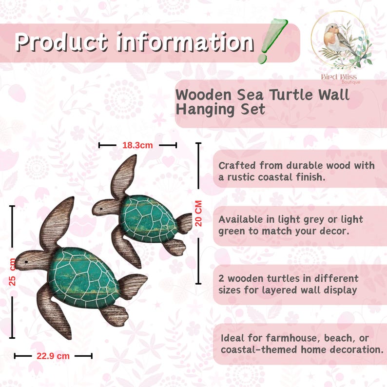 Wooden Sea Turtle Wall Decor Set, Rustic Coastal Beach Art - Etsy Australia
