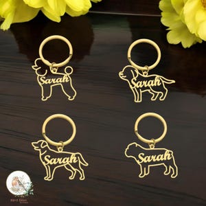 Personalized Dog Breed Keychain: Custom Pet Name, Stainless Steel