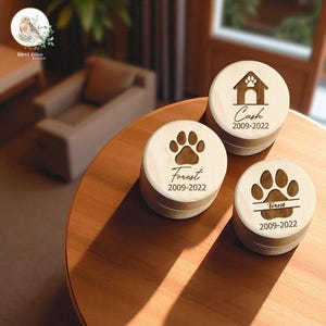 Personalized Pet Memorial Urn: Engraved Paw Print Keepsake Box