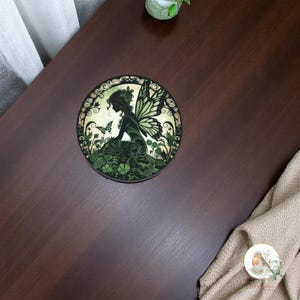 Spring Fairy Garden Metal Sign, Round Aluminum Fairy Tale Wall Art, Outdoor or Indoor Fantasy Decor, 20cm Fairy Circle Plaque