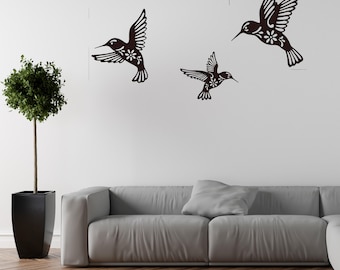 Metal Hummingbird Wall Art, Home and Garden Decoration