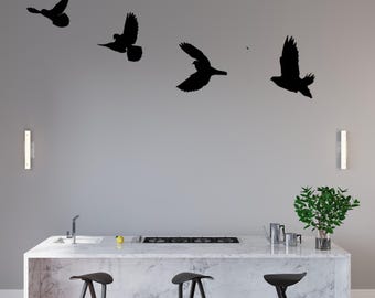 Metal Bird Silhouette Wall Art: Flying Birds Home Decor