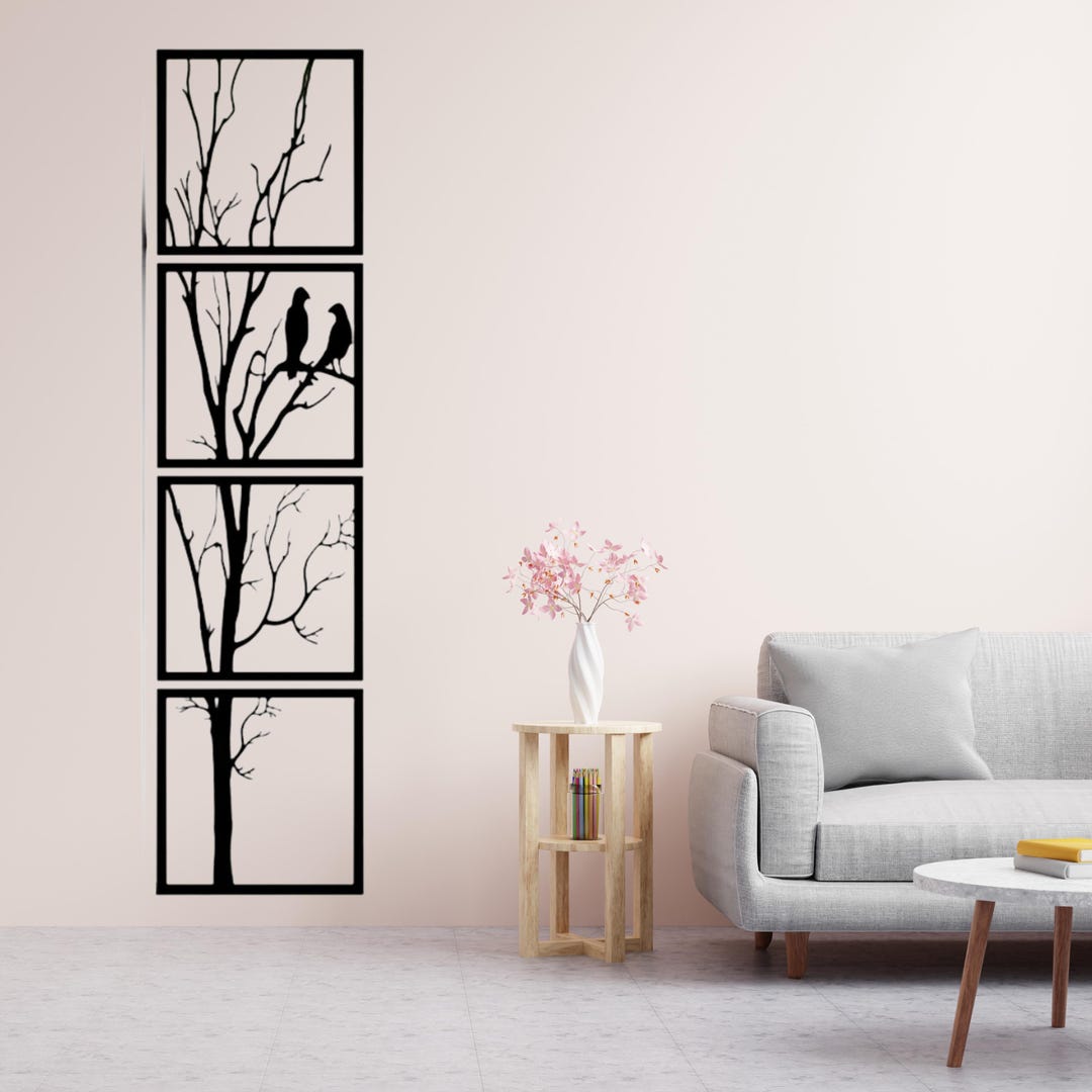 Metal Tree and Birds Wall Art, Nature Inspired Home Decor - Etsy