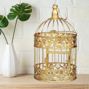Decorative Gold Birdcage, Metal Birdcage, Hanging Cage, Elegant Home Decor, Unique Art Craft, Stylish Gift