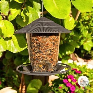 Hängende Vogelfutterhäuschen, hängende Vogelhäuschen im Freien für Samen, Kunststoff, 47 Unzen Kapazität, Gartendekor, perfektes Geschenk