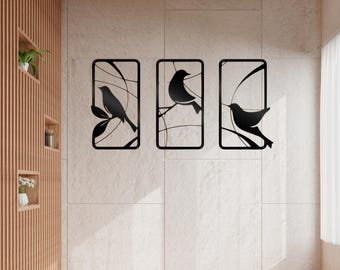 Modern Metal Bird Wall Art, Home and Office Decor