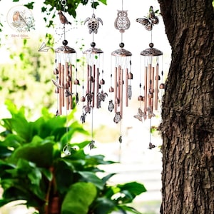 Vintage Metal Wind Chimes, Garden Decor with Owl and Animal Designs, Multiple Variations Available, Perfect Gift