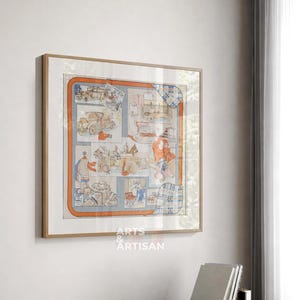 Schal 70 | Schalrahmen in Bronze | Schalrahmen | Rahmen für Schals | Vintage-Schal | Seidenschalrahmen | Gerahmte Wanddekoration