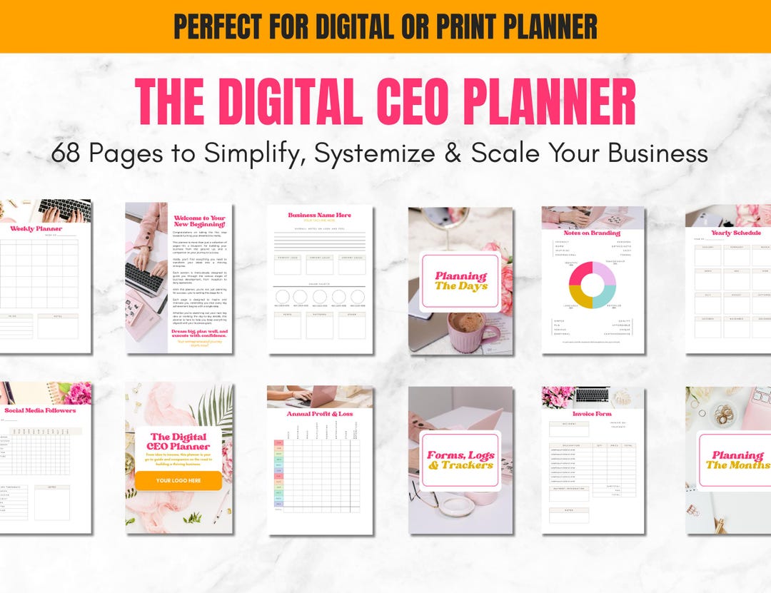 Digital CEO Planner, Printable Digital Business Planner, Coaches ...