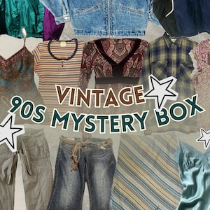 Scatola misteriosa vintage anni '90 / Pacchetto Y2K e stile retrò di seconda mano / Scatola di abbigliamento estetico personalizzato / Regalo di guardaroba vintage curato