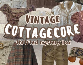 Caja misteriosa Cottagecore: ropa vintage seleccionada a mano con una estética romántica inspirada en la naturaleza.