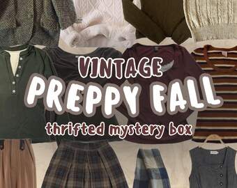 Preppy Fall Mystery Box – Thrifted Vintage Academia-Inspired Clothing for Autumn | Cozy Layered Looks
