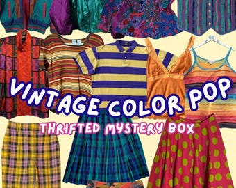 Vintage Color Pop Mystery Box – Bold Thrifted Clothing with Prints & Patterns | Dopamine Dressing