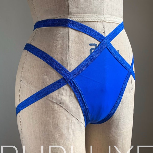 Mid-size Panel Classic Burluxe Diamond Burlesque Underbutt Strap Cage Panties Burluxe