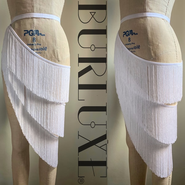 Rhiannon Fringe Skirt Costume Burlesque Asymetrical Cage Shimmy Belt
