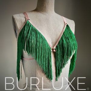 Saoirse O Ring Shimmy Fringe Cage Bra by Burluxe