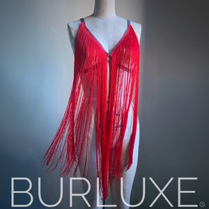 Fiadh Extra Long Fringe Shimmy Cage Bra Burluxe Stagewear