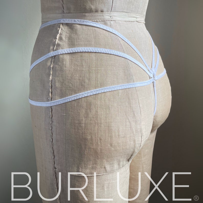 Shilin Three Strap Thong Minimal Mesh See Through OR Spandex Burluxe Cage Panties image 3