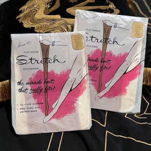 Vintage Flattering Stretch Stockings New in Package Unworn Nylon Seamless Size Small Sold Individually