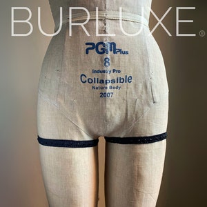 The Original Burluxe Tassel Garter Butt Straps with Tassels and Swarovski Crystals Burlesque Elastic Leg Harness Pair image 2