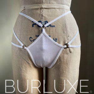 Shilin Three Strap Thong Minimal Mesh See Through OR Spandex Burluxe Cage Panties image 5