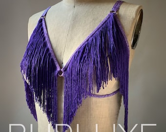 Saoirse O Ring Shimmy Fringe Cage BH von Burluxe