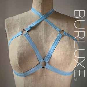 Birgid Neck Embrace Detail Burlesque Cage Bra Burluxe Elastic Harness