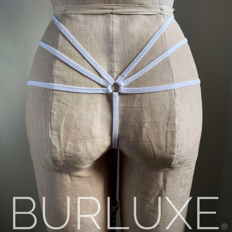 Shilin Three Strap Thong Minimal Mesh See Through OR Spandex Burluxe Cage Panties image 4