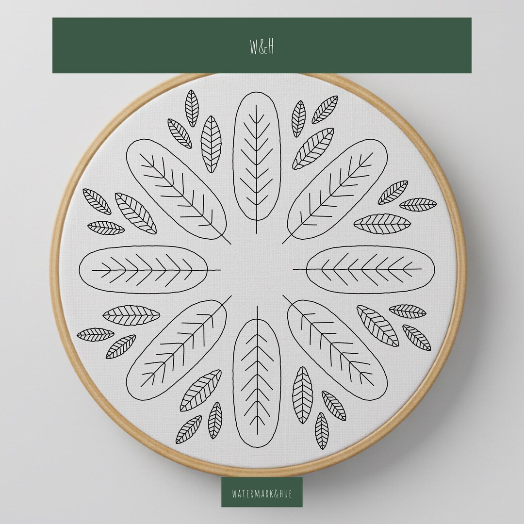 Digital Leaf Embroidery Pattern — Beginner-friendly Design — PDF ...