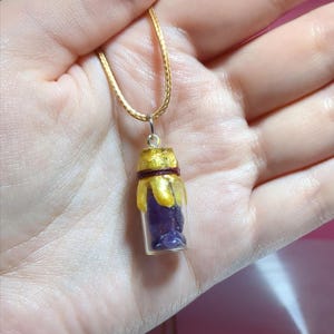 Gold Sealed Amethyst Bottle Necklace