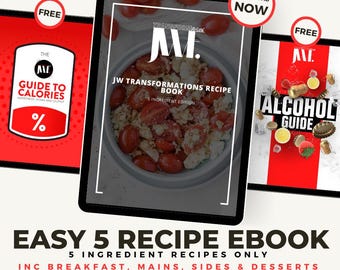 150 x 5 Ingredient High Protein Recipe Cookbook Ebooks, Free Calorie Guide, Smoothie Ebook & Alcohol PDF. Digital Downloads. UK Based PT.