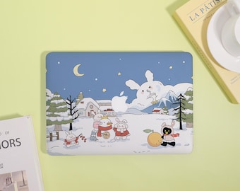 Animals Build a Snowman Macbook Case,Macbook Pro 13/14/15/16,Macbook Air15/13, MacBook Ret 15/13,MacBook M1 M2 M3 M4,Aesthetic Laptop Cover