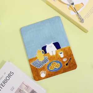 Cat Restaurant Personalized iPad Case for iPad 13" 11" 2024 12.9" iPad Air 6/5/4 iPad 10 10.9" 2022 7/8/9 iPad Mini 7/6/5/4 with pen slot