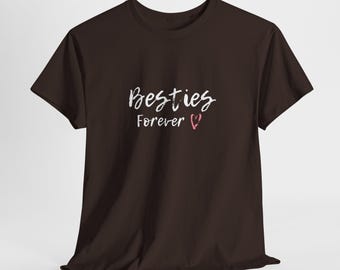 Camiseta gráfica "Mejores amigas para siempre", unisex, de algodón grueso.