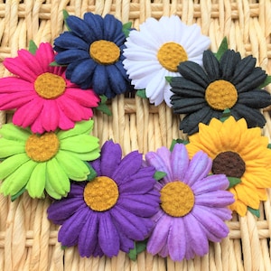 Gorgeous Handmade Mulberry Paper Daisy & Sunflower Embellishments - Cardmaking, Scrapbooks, Invitations, Place Settings, Bookmarks