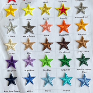 Iron on Patches. 28 mm Star Shaped Iron On/Sew On Clothing Patches Multiple Colours to Choose From image 2