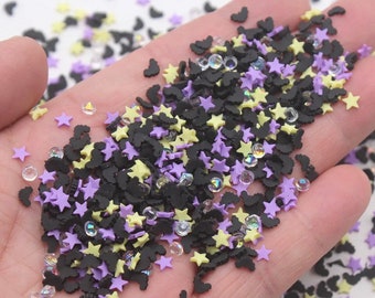 5g/10g/20g - polymer clay sprinkles, resin fillers, clay decoden, epoxy resin projects and nail decoration. Beads, Bats and stars