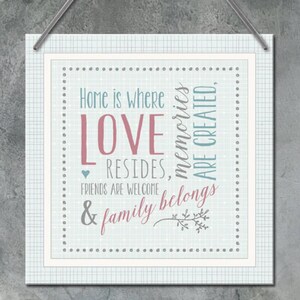 Large Shabby Chic Square Wooden Hanging Sign 18 x 18 cm : New, Wedding Gift, Bridal Shower, Friends.