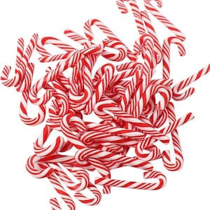 Mini Candy Canes, 29mm Flexible Striped Candy Canes. Decoden Craft Supplies - Christmas Crafting (Not Edible)
