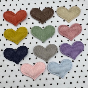 Apliques acolchoados em formato de coração x 6 ou 12. Enfeites acolchoados de tecido para fazer cartões, scrapbooking, costura e acessórios para cabelo