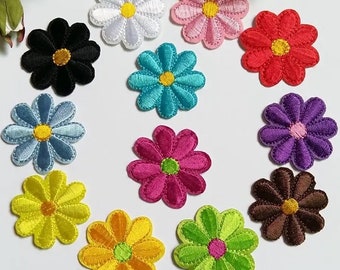 Parches para planchar. Parches de ropa para planchar o coser con forma de flor de 38 mm, varios colores para elegir