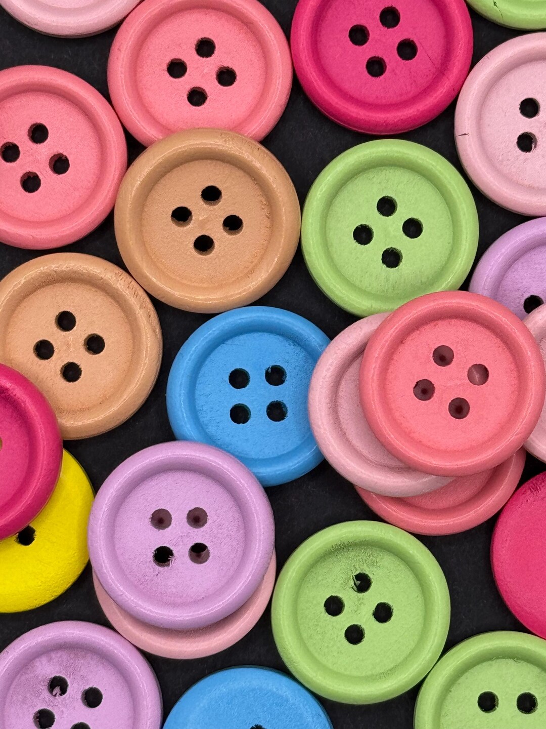 Buttons Pastal Color Pastel Coloured Wooden Buttons, 20mm, Set of 10 - Etsy