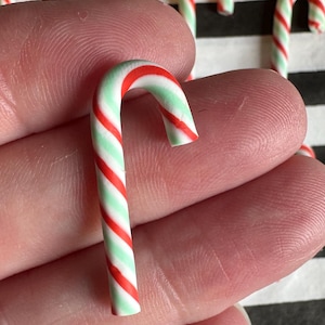 Groene/witte/rode mini snoepstokken, 29 mm flexibele gestreepte snoepstokken. Decoden Craft Supplies - kerstknutselen (niet eetbaar)