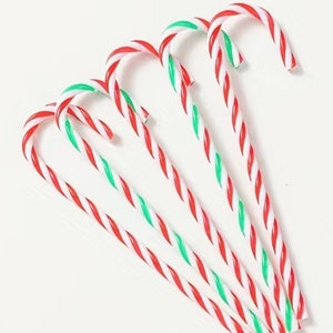 Große weihnachtliche Zuckerstangen. Festliche Dekoration in Rot und Weiß/Grün, Rot. 1, 3, 6, 12 oder 18 große Resin Zuckerstangen. Weihnachtsbasteln.