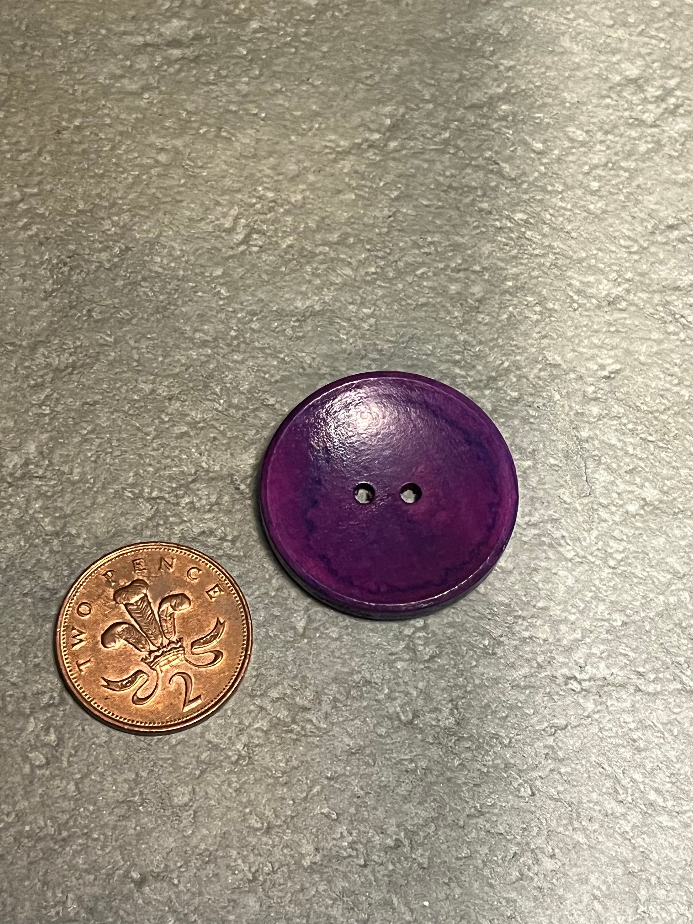Extra Large 35mm Rainbow Coloured Wooden Buttons. Choose From a Mixed ...