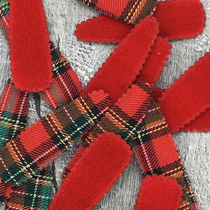 Tartan Hair Clip Covers. Snap Clip Covers. 4 Pack