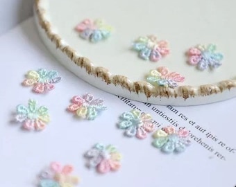 Tiny 11 mm Lace Flowers. Various Colours to choose from x 20