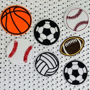 Embroidered Rugby, Football, Soccer, Basketball and Baseball Iron On Patches. Extra Large Clothing Applique.