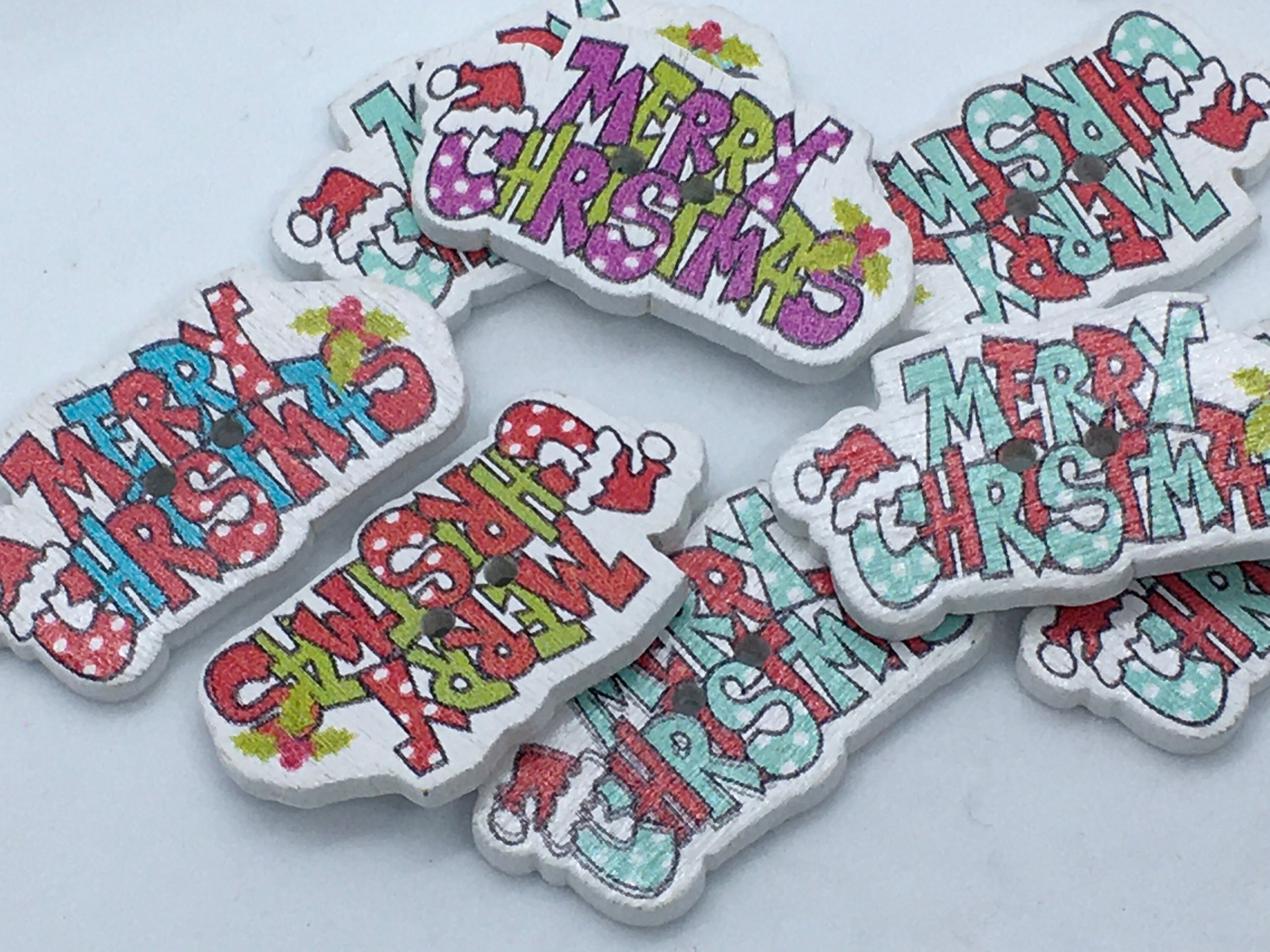 Mélange De Boutons De Noël 2 Trous En Bois, 50 Pièces, Pour Accessoires De Couture Vêtements, Artisanat De Scrapbooking, Décoration De Maison De Noël